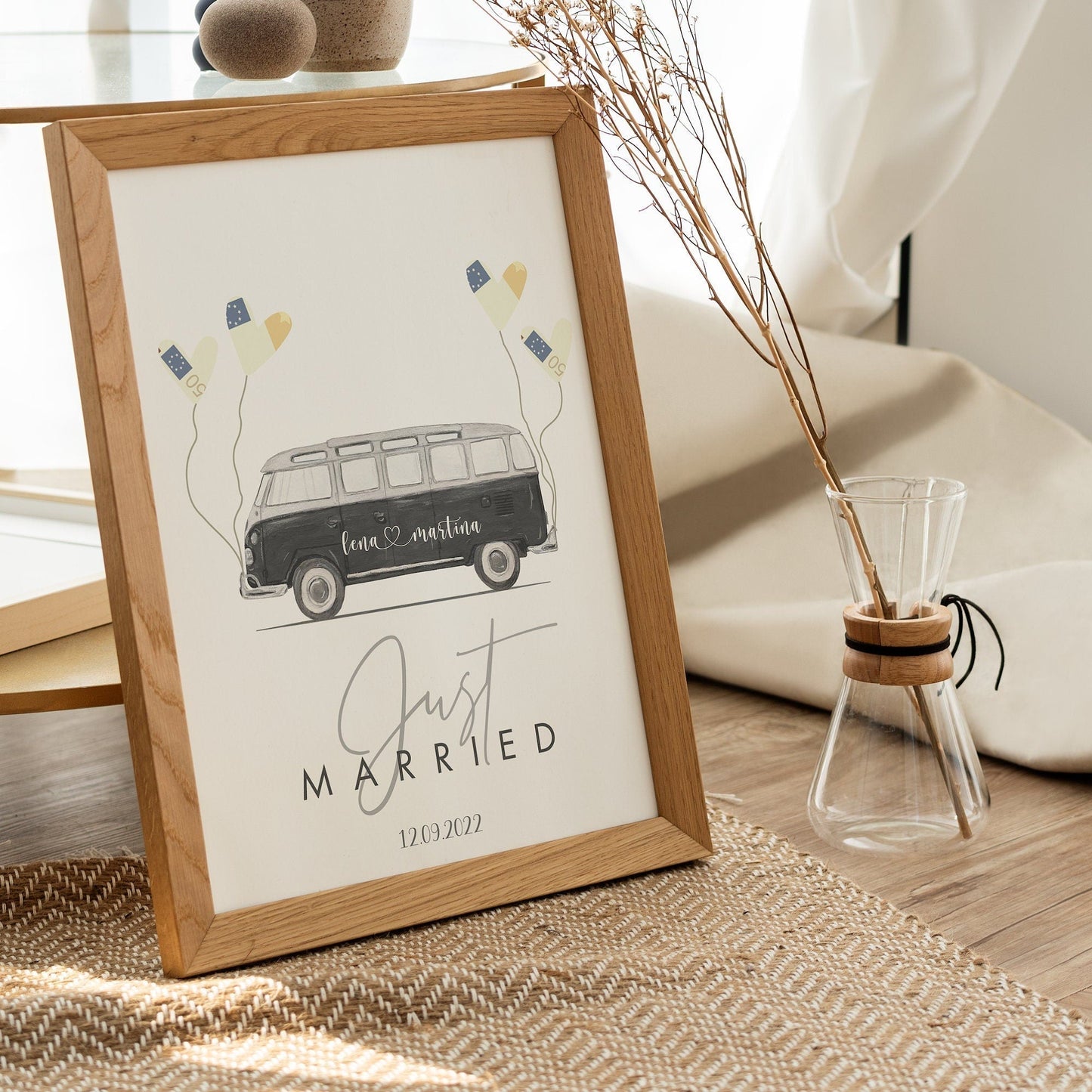 Geldgeschenke Hochzeit - Handgemalter Oldtimer - Digitaler Download