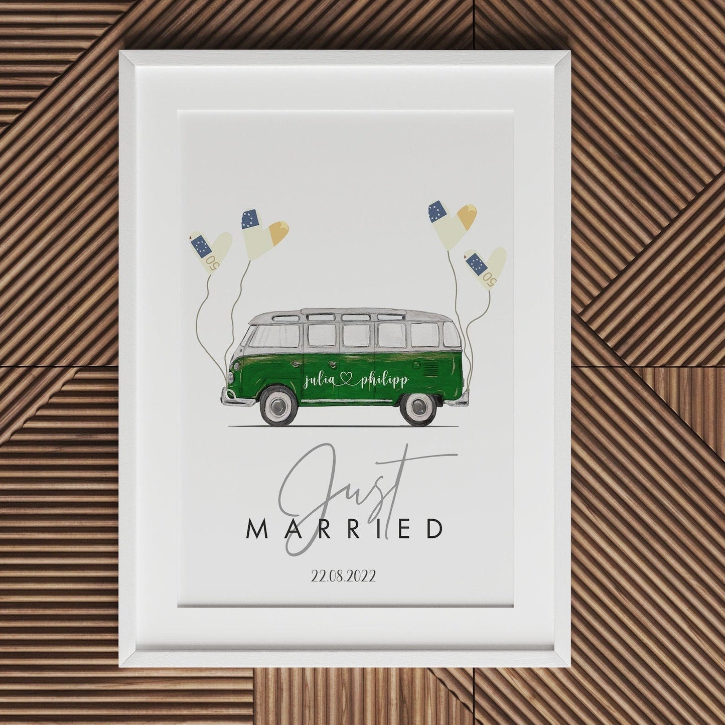 Geldgeschenke Hochzeit - Handgemalter Oldtimer - Digitaler Download