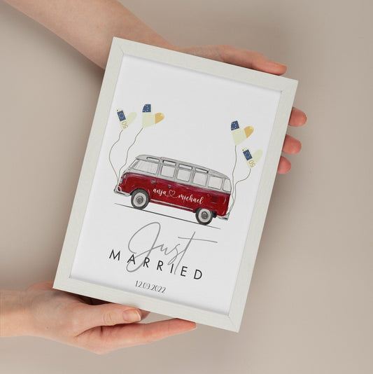 Geldgeschenke Hochzeit - Handgemalter Oldtimer - Digitaler Download