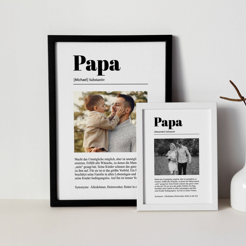 Personalisierter Druck - Papa Duden Definition mit Foto