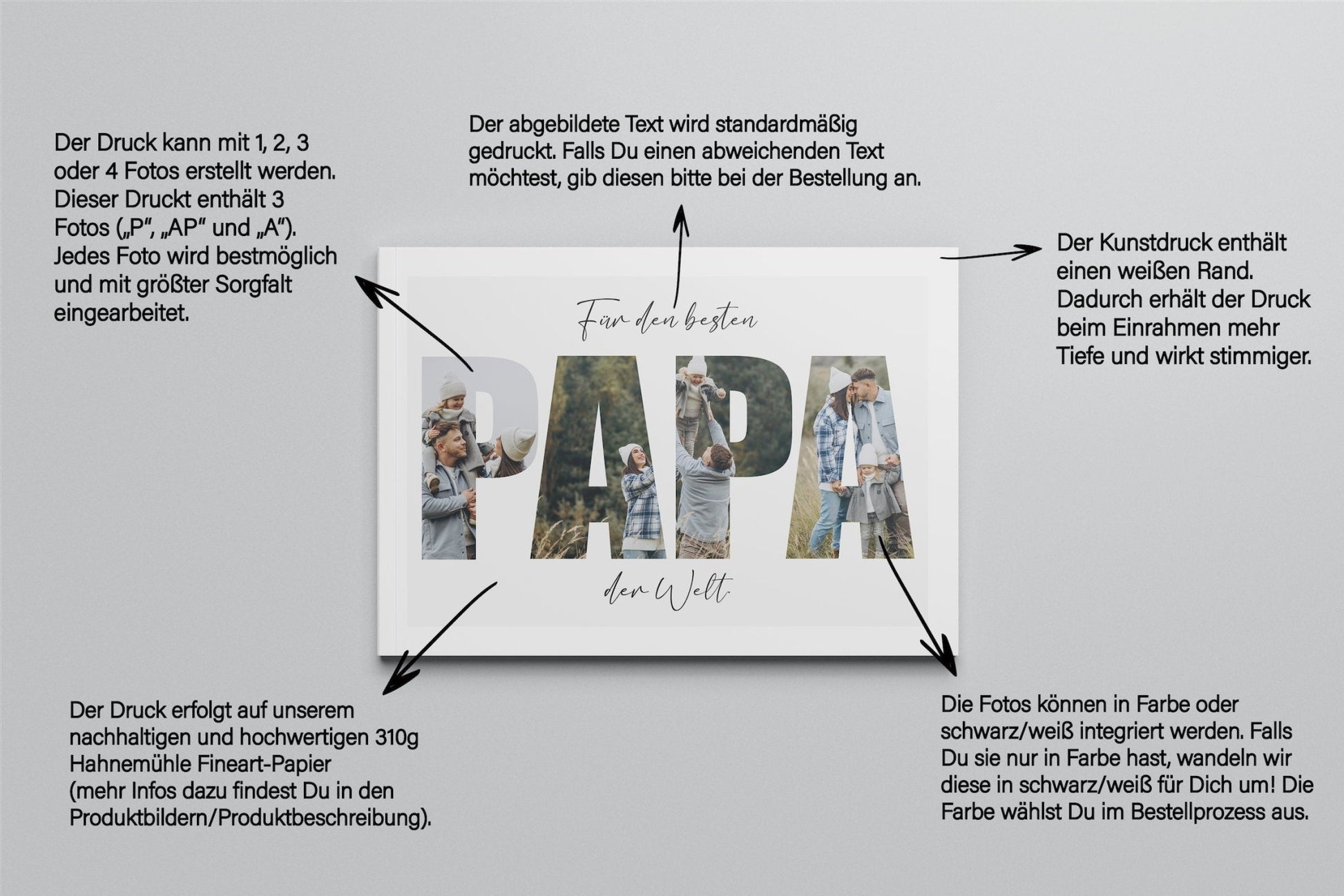 Personalisierte Foto - Collage - PAPA - Naturbedacht kaufen