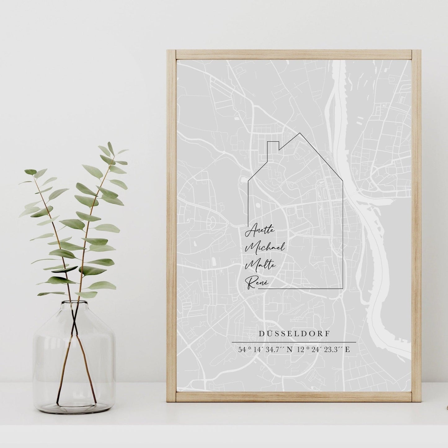 Personalisierte Map - Haus mit Namen - Naturbedacht kaufen
