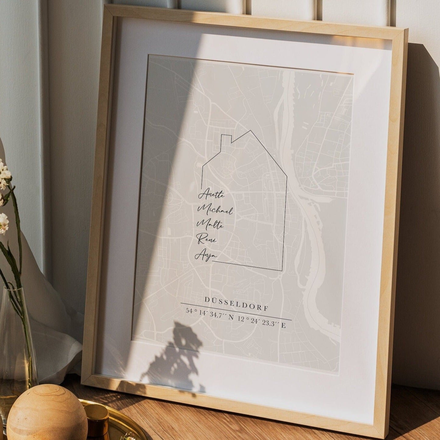 Personalisierte Map - Haus mit Namen - Naturbedacht kaufen