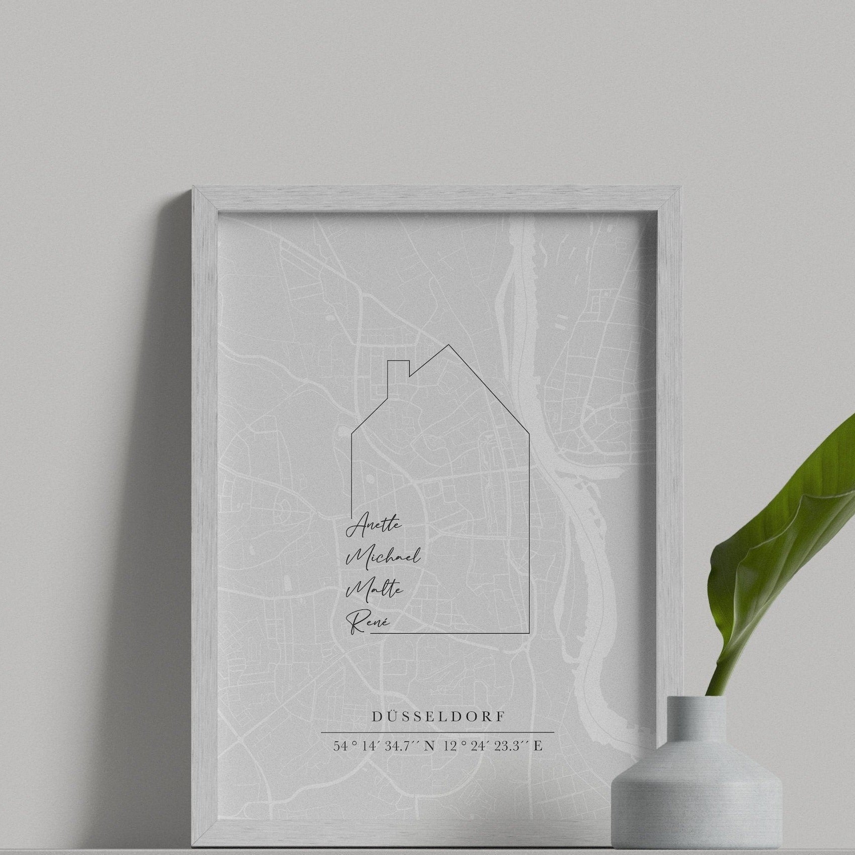 Personalisierte Map - Haus mit Namen - Naturbedacht kaufen