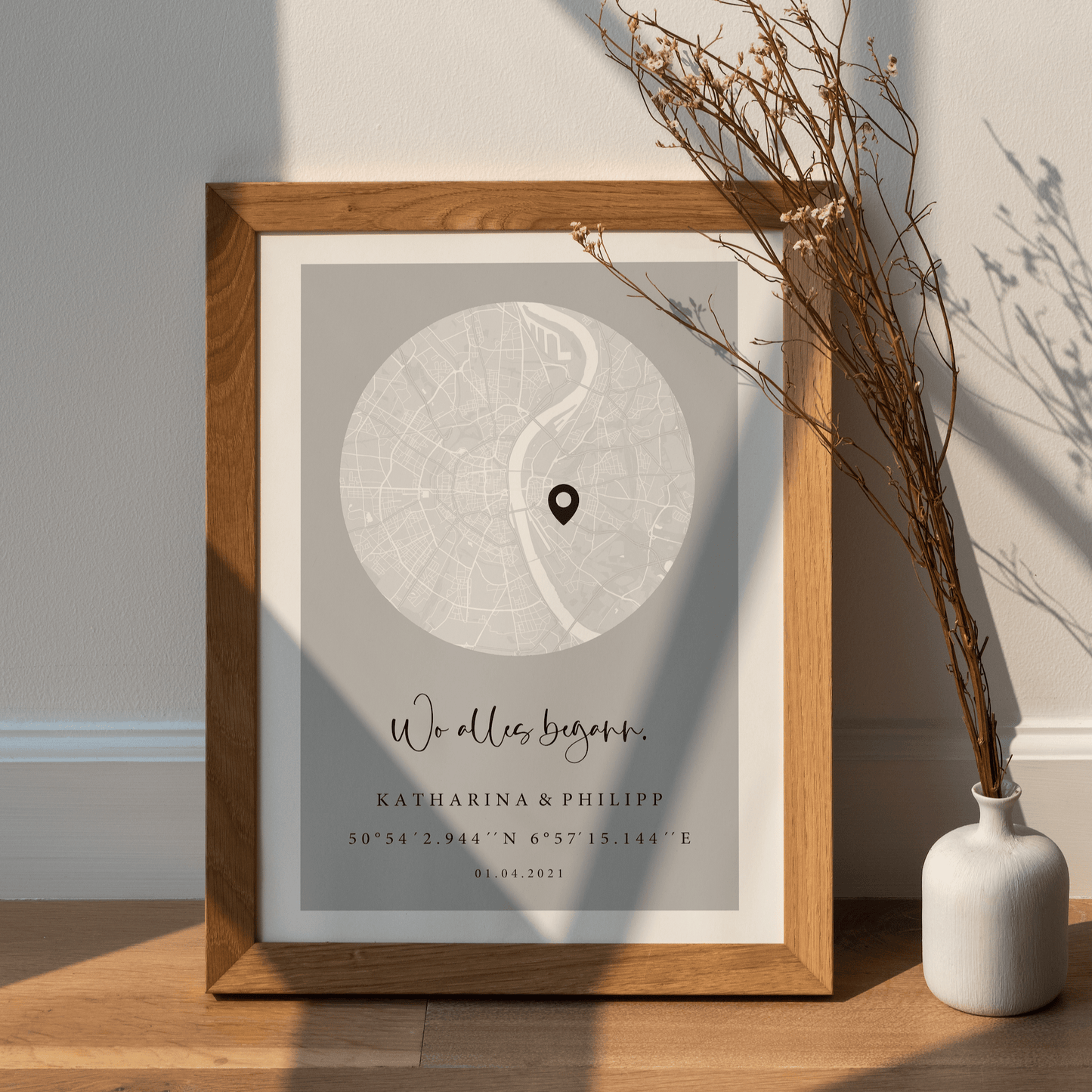 Personalisierte Map - Kleiner Kreis - "Wo alles begann" - Naturbedacht kaufen