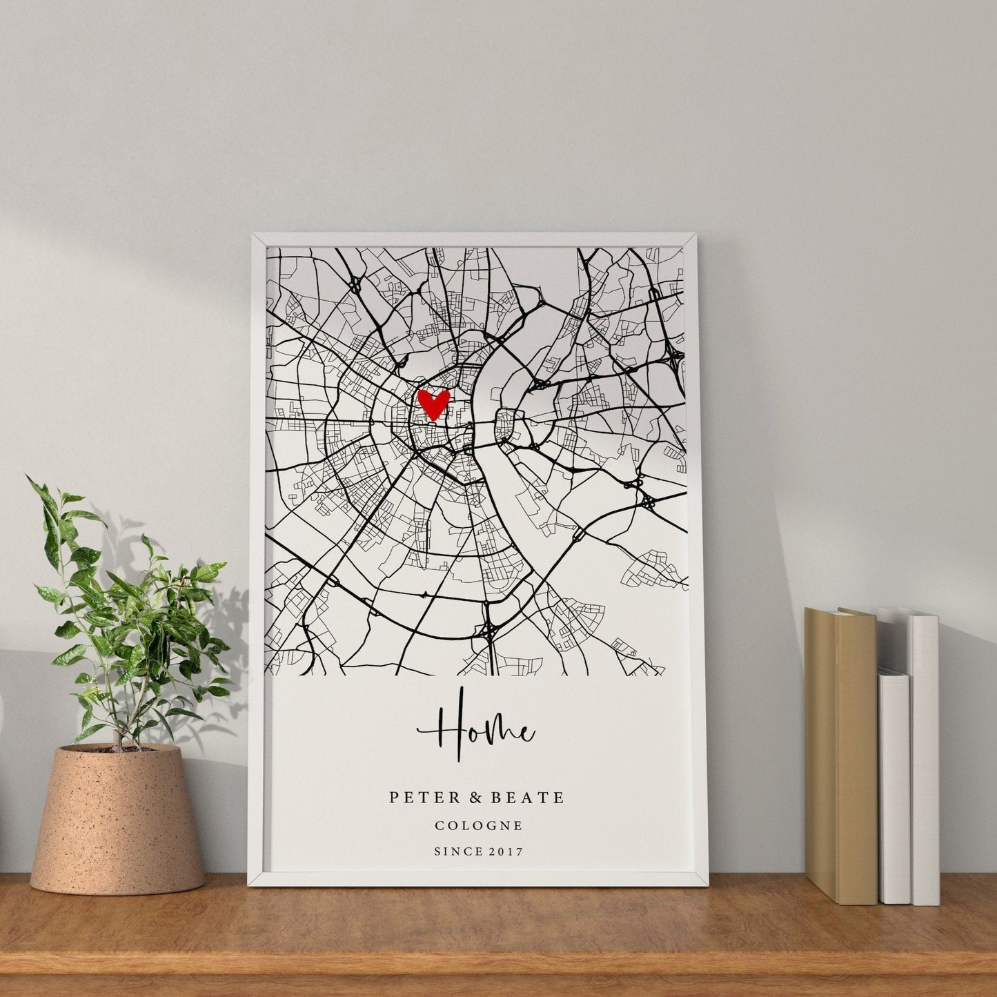 Personalisierte Map - Teilflächige Karte mit Herz - "Dort, wo alles begann." - Naturbedacht kaufen