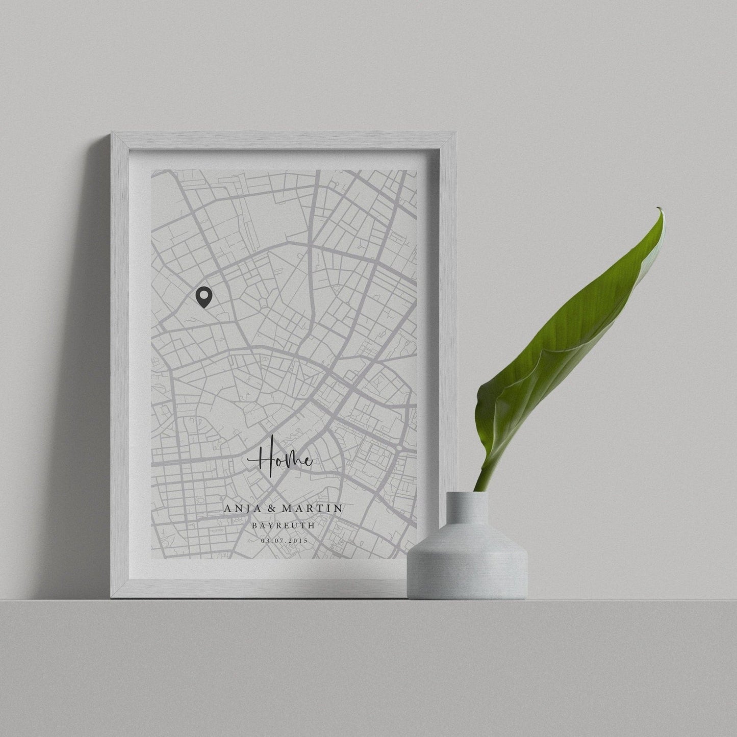 Personalisierte Map - Vollflächige Karte mit Pin - Naturbedacht kaufen