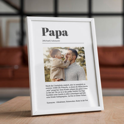 Personalisierter Druck - Papa Duden Definition mit Foto - Naturbedacht kaufen