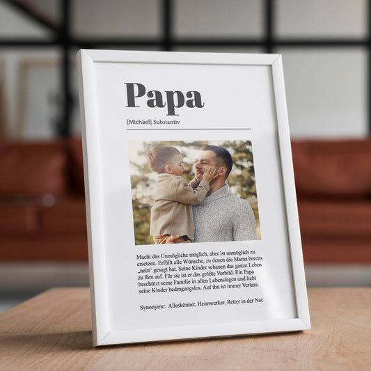Personalisierter Druck - Papa Duden Definition mit Foto - Naturbedacht kaufen