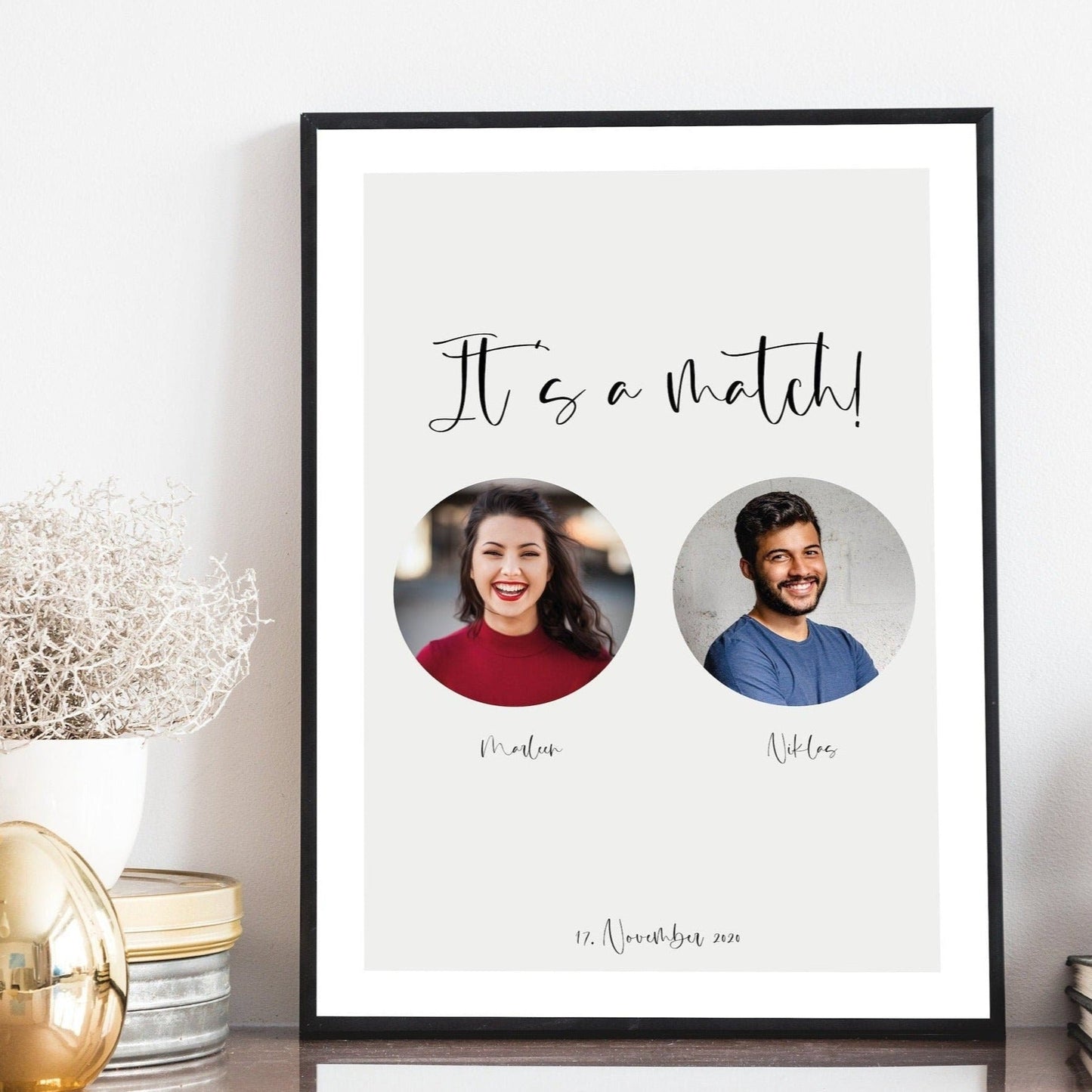 Personalisierter Foto - Druck - "It´s a match!" - Naturbedacht kaufen