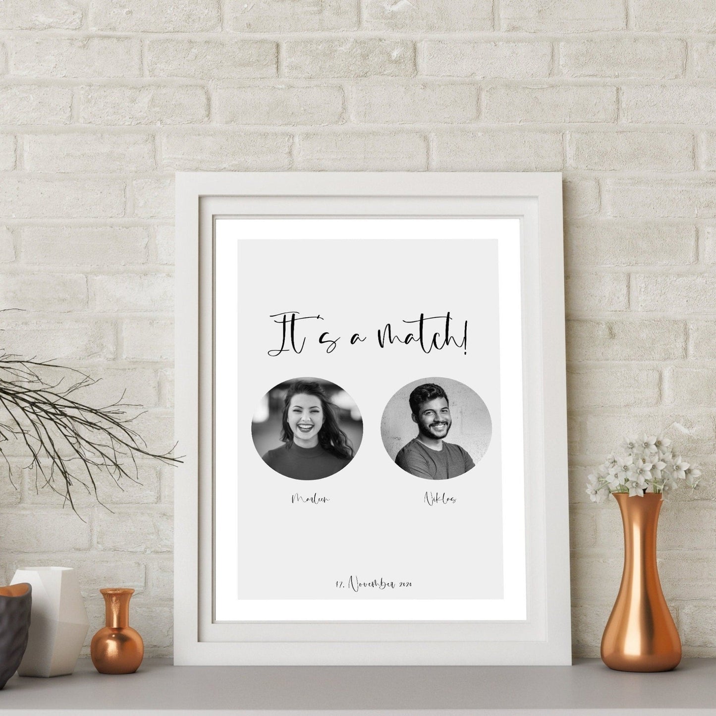 Personalisierter Foto - Druck - "It´s a match!" - Naturbedacht kaufen