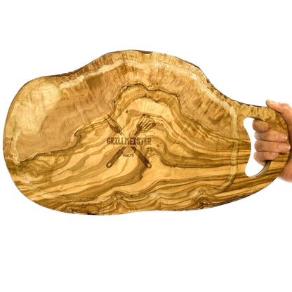 Personalisiertes Schneidebrett aus Olivenholz - Grillmeister - Naturbedacht kaufen