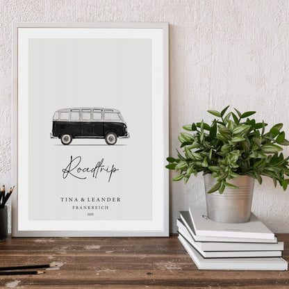 Roadtrip - Personalisierter Bulli Druck - Naturbedacht kaufen