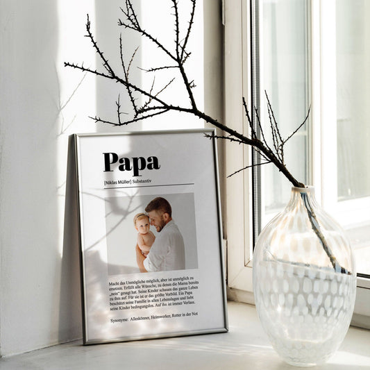 Personalisierter Druck - Papa Duden Definition mit Foto